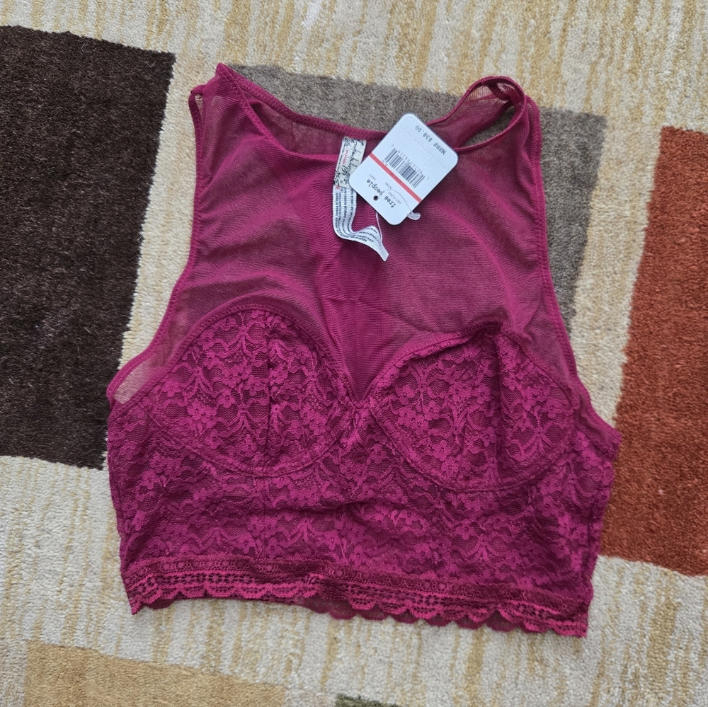 NWT Free People Longline Lace Bralette
